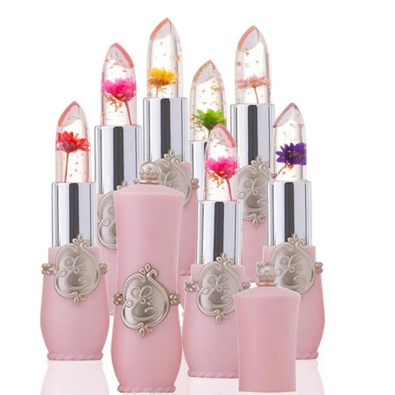 

New Long Lasting Moisturizer Transparents Flower Lipstick Cosmetics Waterproof Temperature Change Color Jelly Lipstick Balm hot