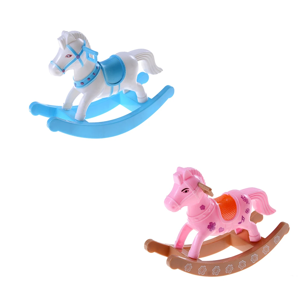 Plastic Rocking Horse Nursery Room Decor for Dolls House Miniature