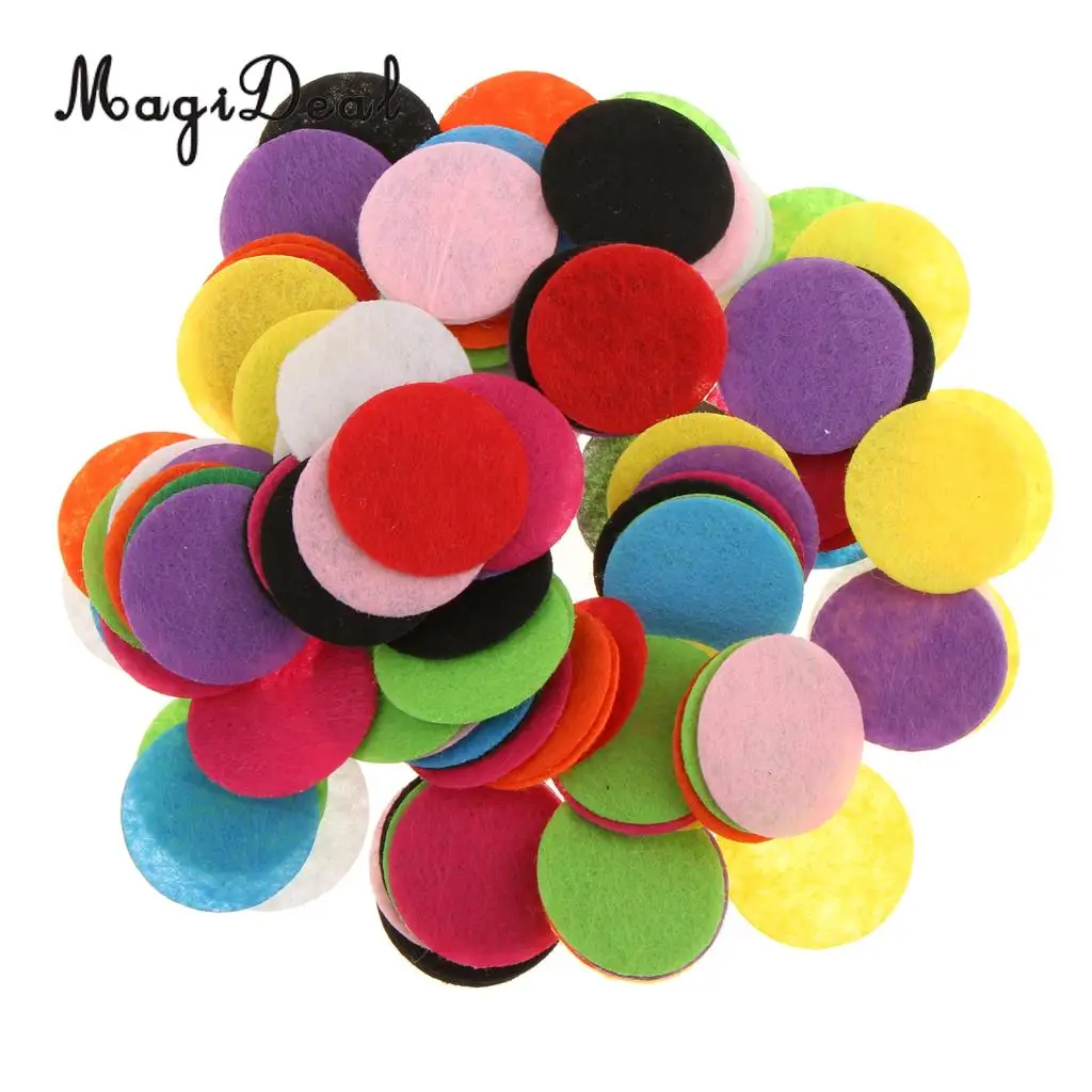 MagiDeal Hot 100Pcs Rainbow Color Round Felt Table Confetti Wedding Scatter DIY for Christmas Birthay Party Home Garden Decor