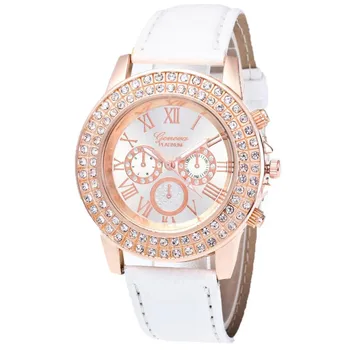 

Timezone#301 Luxury Rhinestone Crystal Lady Dress Watch Fashion Casual Relogio Candy Color Male Female Strap Wrist Watch