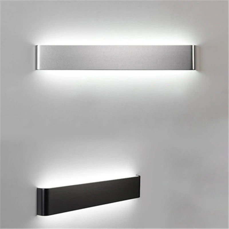 

Black /Silver Modern minimalist LED aluminum lamp bedside lamp wall lamp room bathroom mirror light direct creative aisle