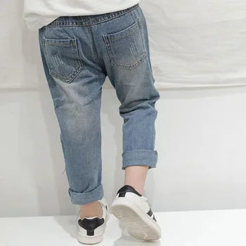 HE Hello Enjoy Toddler Boys Jeans Autumn Print Stars Boy Clothes Denim Pants Elastic Waist Children Trousers Kids Girls Jeans 3