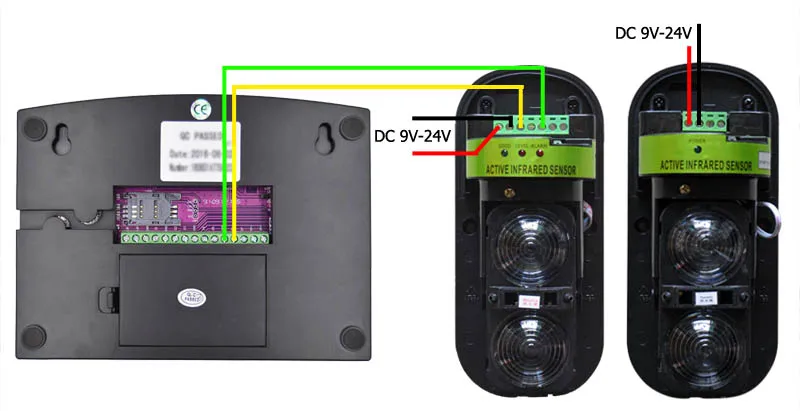 Wired wireless beam detector