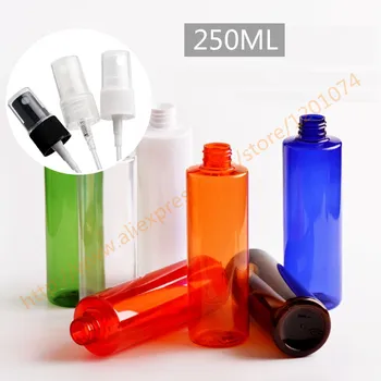 

250ml pretty colors PET bottle with plastic sprayer.mist PET bottle. travel refillable perfume container