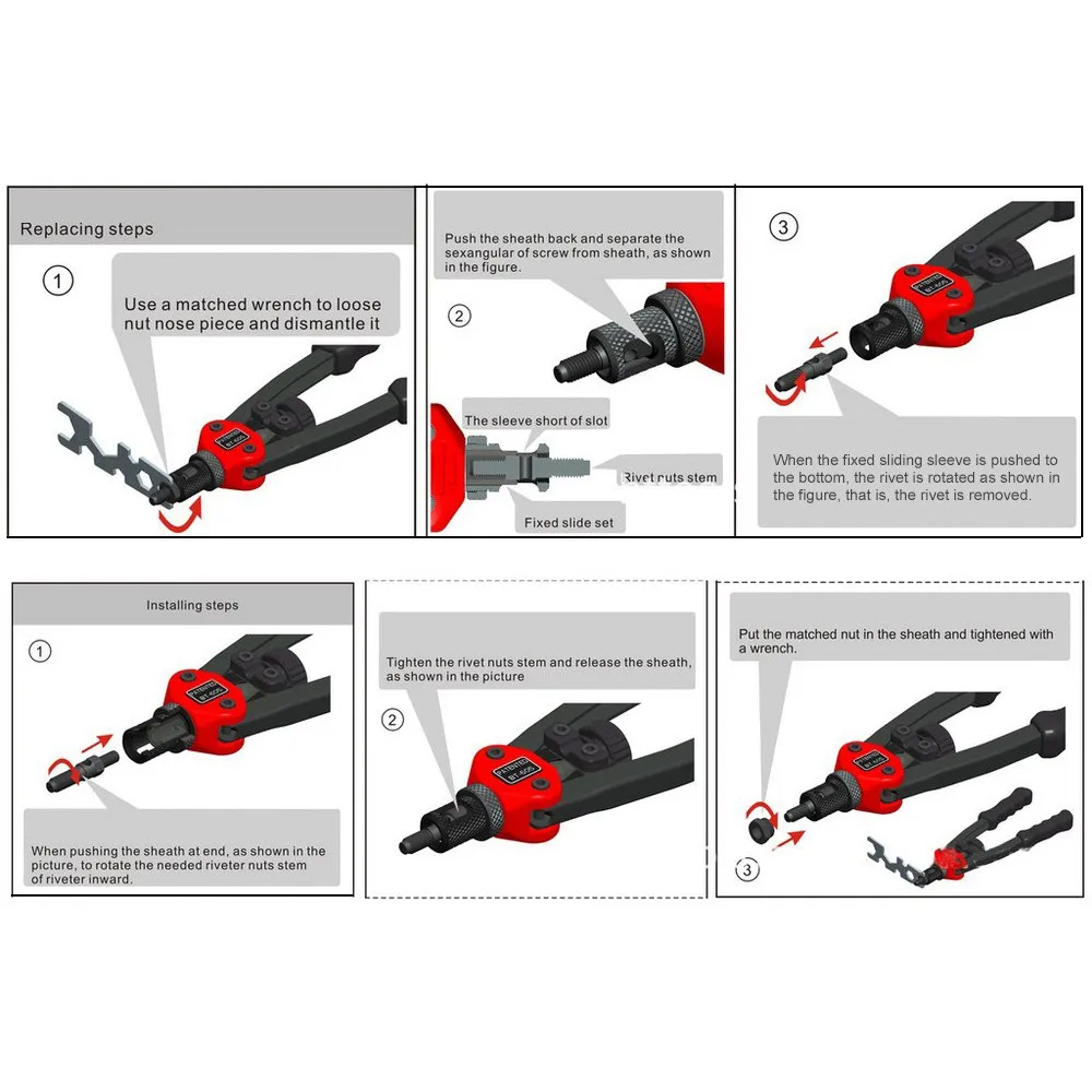 BT-605 руководство тянуть заклепки пистолет клепки инструменты клепальщик гайка инструмент тяжелая рука Inser ручной оправки M3 M4 M5 M6 M8 ручной