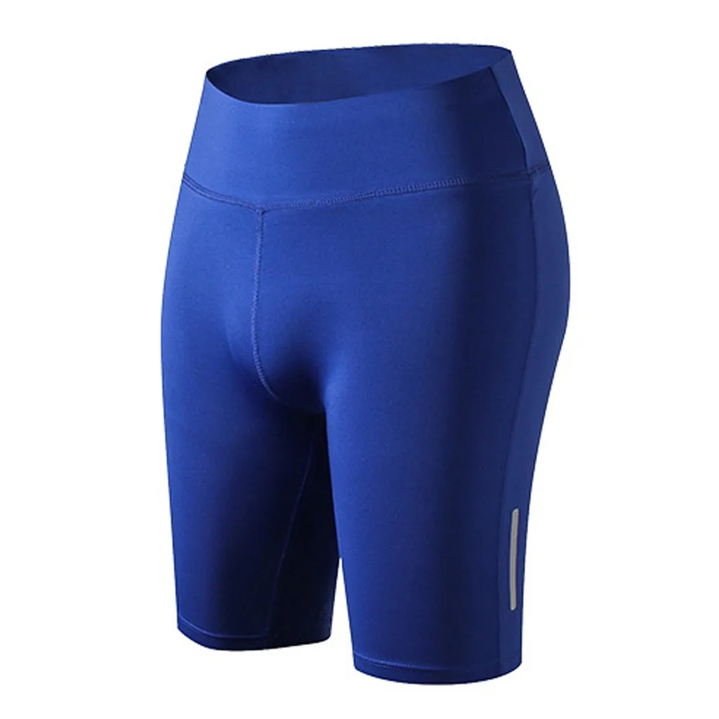 Perimedes Для женщин Фитнес шорты для бега и йоги светоотражающие полосы ночь бег учебные пятиминутные дышащие шорты для бега# y30 - Цвет: Синий