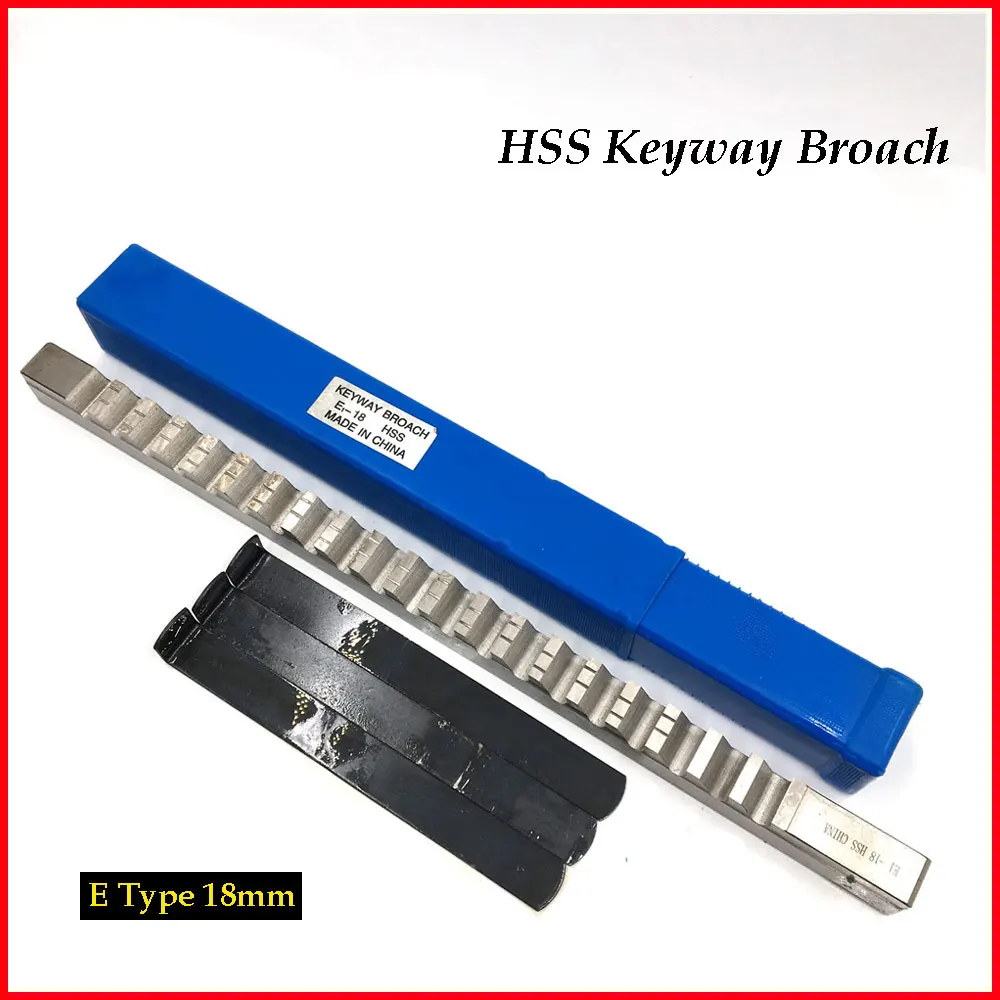 Keyway Broach 18mm E Push Type HSS Metric Sizes with Shims High Speed