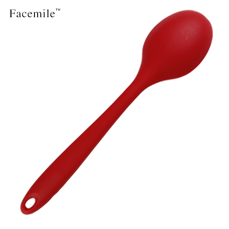 Gift Facemile 2PCS Solid Coating Kitchen Baking Cooking Silicone Mixing Spoon With Steel Core ZH010 Gift Facemile 2PCS Solid Coating Kitchen Baking Cooking Silicone Mixing Spoon With Steel Core ZH010