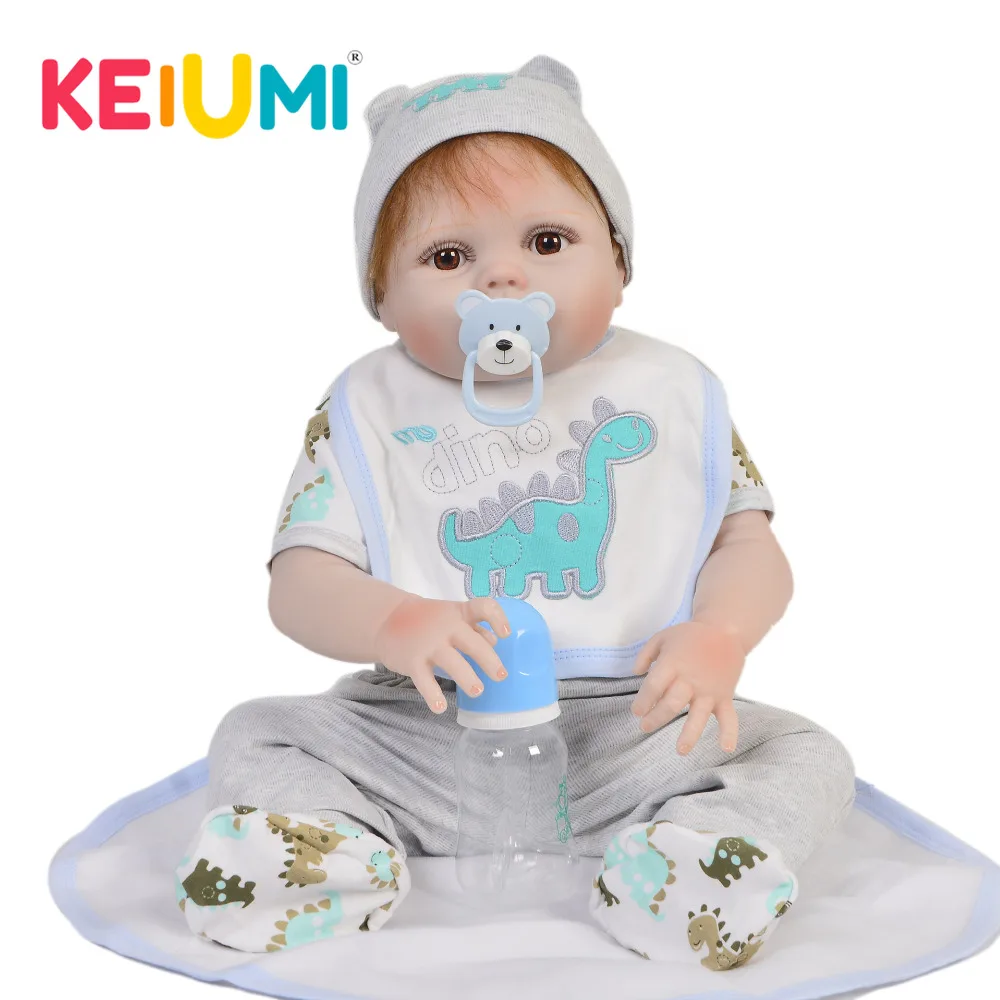 

Lifelike 23 Inch Dolls Baby Boy Toy Full Body Silicone Realistic Wholesale Reborn Dolls Good Looking Toddler Kids Birthday Gifts