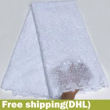 Швейцарские кружева белая кружевная ткань для торжественное платье в нигерийском стиле африканская кружевная ткань wholesale5yard/lo5815