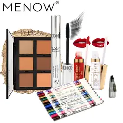 MENOW бренд Make up набор 12 шт. подводка для глаз карандаш с точилкой и корректоры губ блеск водостойкий стойкая уход за кожей