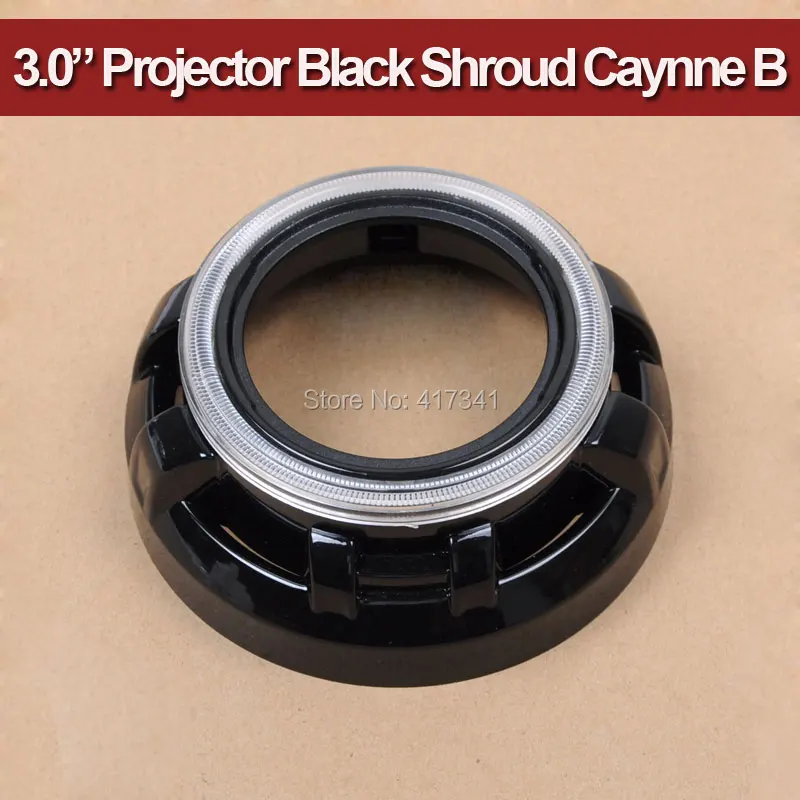 

3 inches hid bi xenon projector lens shroud high temp resistant Black Caynne type B for auto headlight