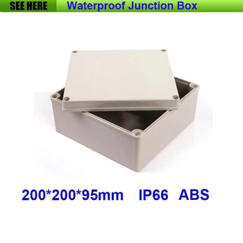 

Free Shipping 1 Piece Small Type IP66 ABS Grey Waterproof electrical plastic enclosure 200*200*95mm