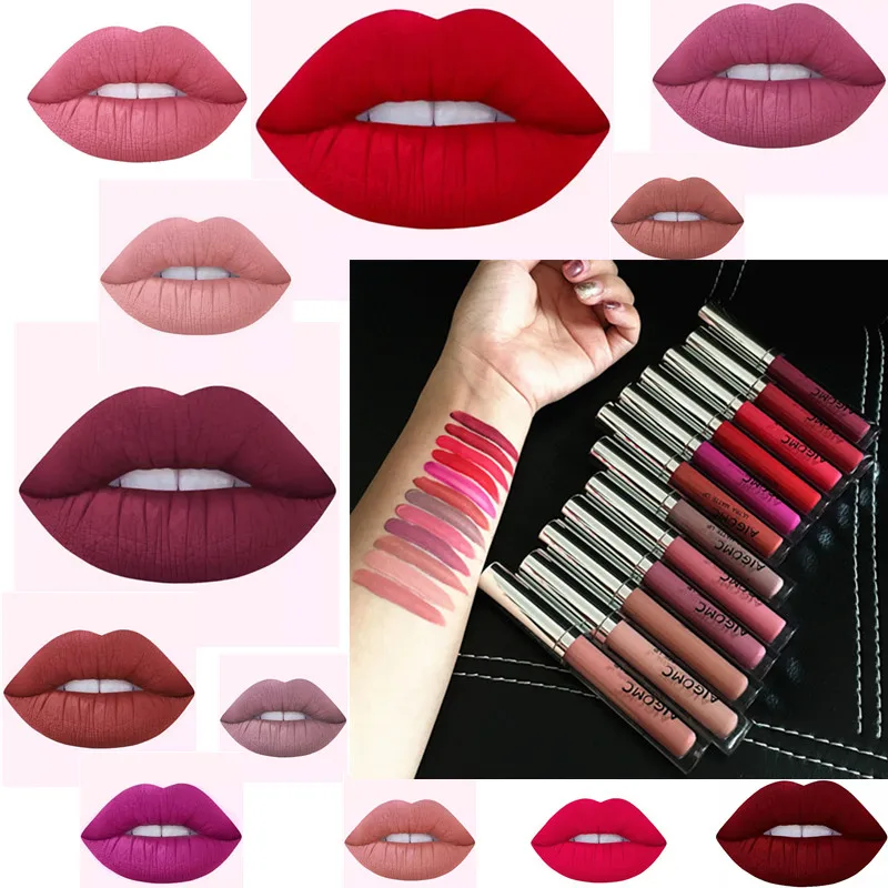 12pcs Batom Beauty Matte Liquid Lipstick Makeup Velvet Nude Color Long Lasting 24 Hours Make Up