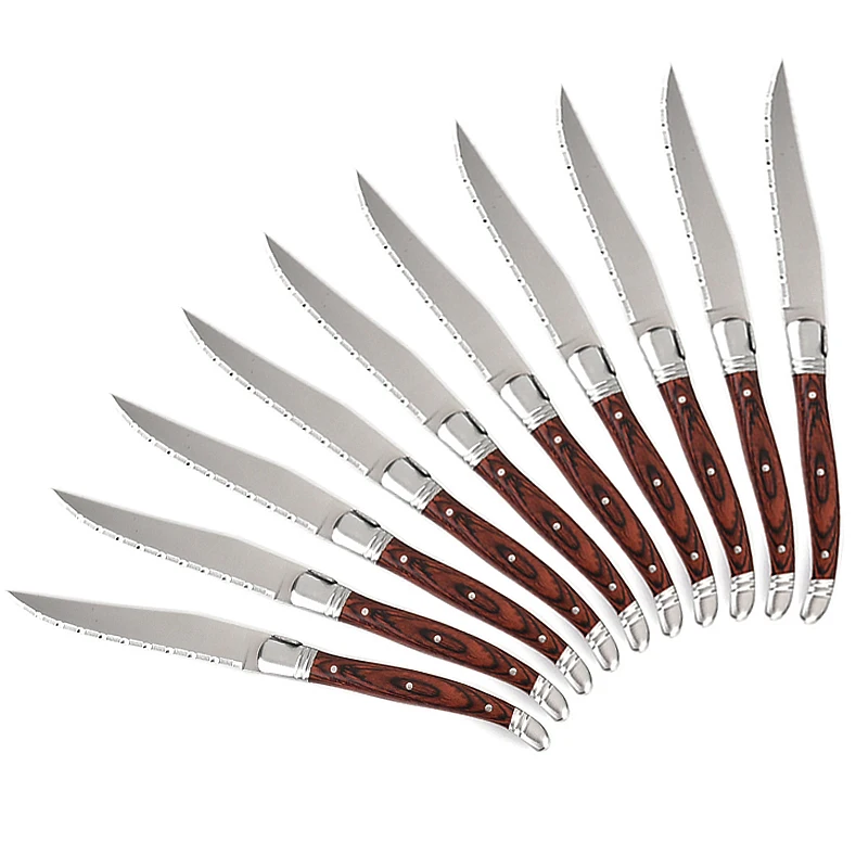 Стиль Laguiole ножи из нержавеющей стали для стейка деревянные ножи для стейка столовый нож с деревянной ручкой столовые приборы столовый нож Ресторан