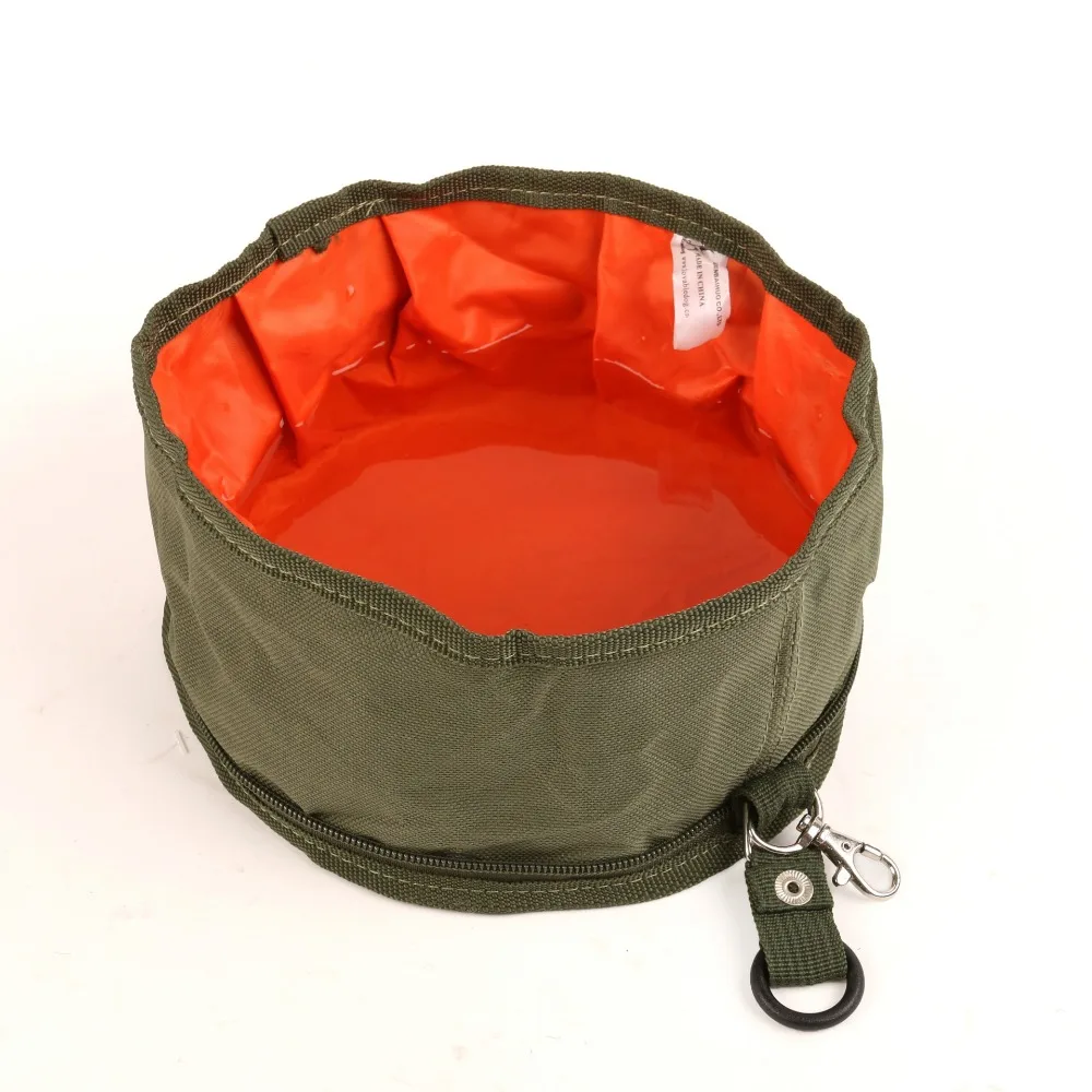 

Top quality oxford cloth folded travel dog bowl feeder portable pets water bowl and food container pet collapsible cat bowl