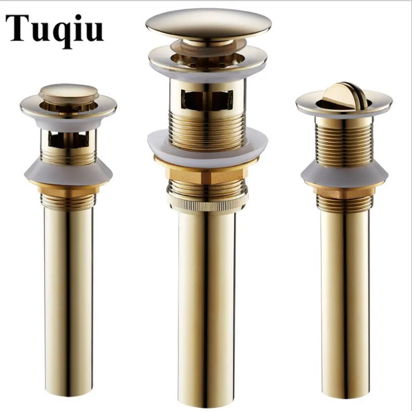 6 colors for choice Luxury Bathroom Basin Sink Pop Up Drain Brass with & without Overflow Vanity Waste Drainer | Обустройство дома