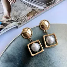 Glam винтажные геометрические драматические серьги с вырезами и шариками золотые вечерние Т-Шоу Топ Панк Мода хип-хоп поп подарки pendientes mujer moda