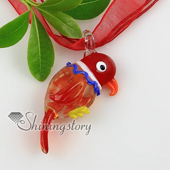 

bird flowers inside Itailian lampwork murano glass necklaces pendants murano pendant mruano glass jewelry cheap necklace