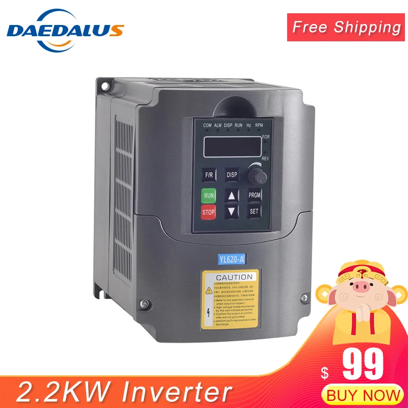 

Free Shipping 2.2KW Frequency Inverter 220v VFD Inverter 400HZ Adjustbale Frequency Single Input Triple Output For CNC Spindle