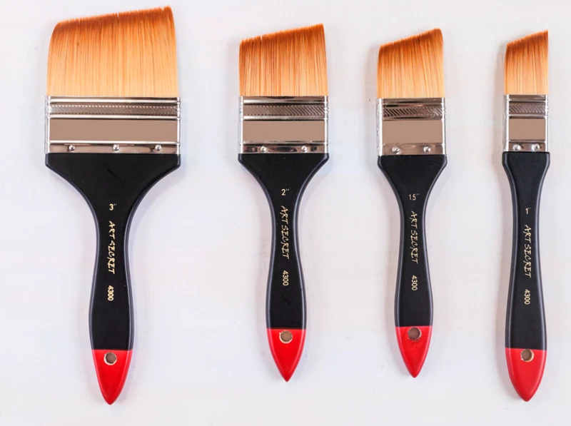 4300 high quality Korea taklon hair wooden handle paint brushes