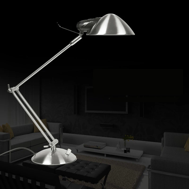 Fashion modern E27 Metel bedside black/silver study lamp wrought iron