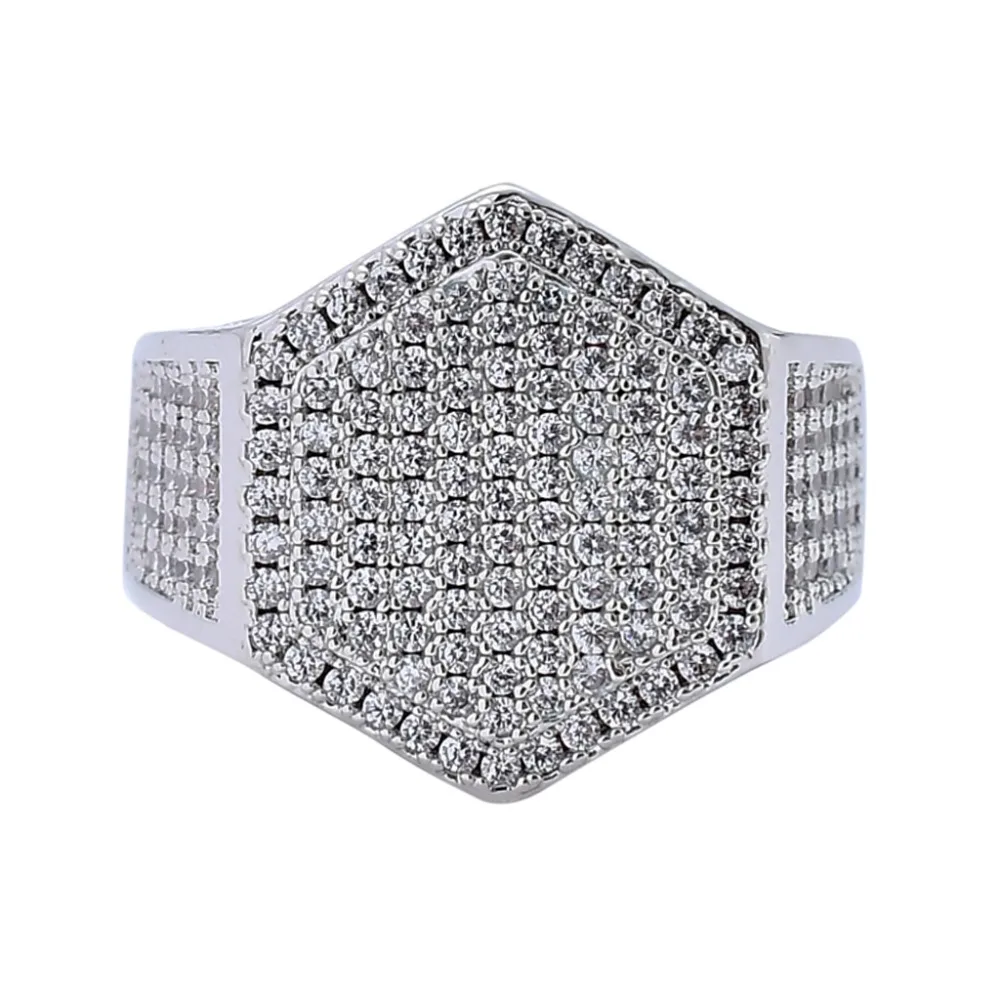 Hip Hop Jewelry Iced Out Hexagon Ring (6)