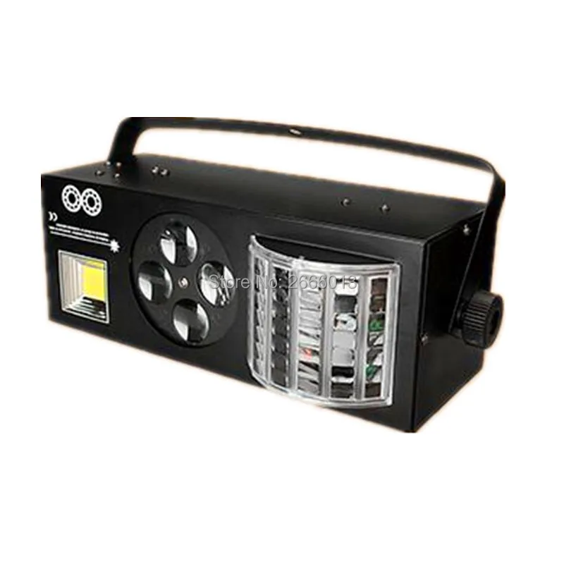 

LED 4in1 Effect Stage Light, LED Butterfly Lights+RG Laser+4 Eyes Patterns Light +White Strobe DMX512 KTV Club Disco DJ Lighting