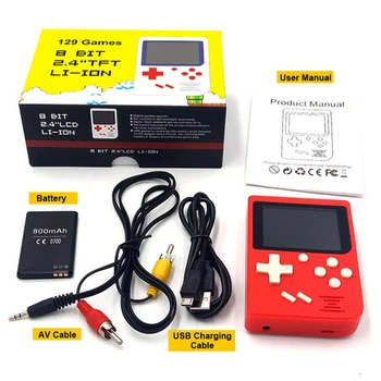 

2.4" Color Screen Pocket Handheld Video Game Console Mini Portable Game Player Built-in 129 Retro Games Children's Gift