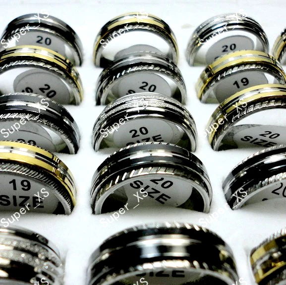 

150pcs wholesale Mixed lots pretty Rotatable stainless steel rings free shipping RL052