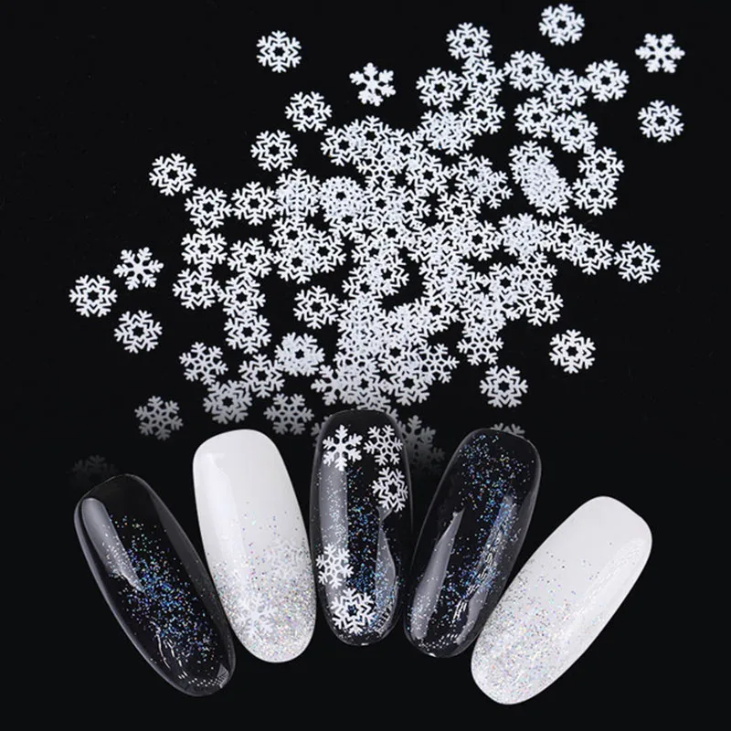 

1 Box Metal Christmas Nail Decoration Flakies Snowflake Bell Ring Nails Art 3D Tips Decoraions Gold Star DIY Manicure
