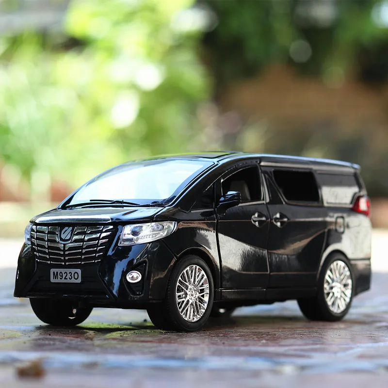 

Toyota Elfa SUV alloy car model,1:24 metal sound and light pull back 6 door car model,children's toy car gift,free shipping