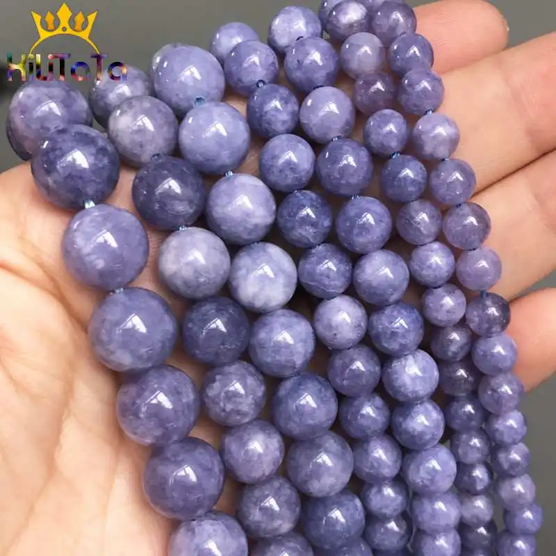 

Natural Angelite Beads Round Blue Loose Stone Beads For Jewelry Making DIY Bracelets Necklace Accessories 15''Strand 6/8/10/12mm