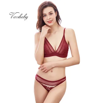 

Varsbaby sexy ultra-thin transparent underwear comfortable embroidery bra sets