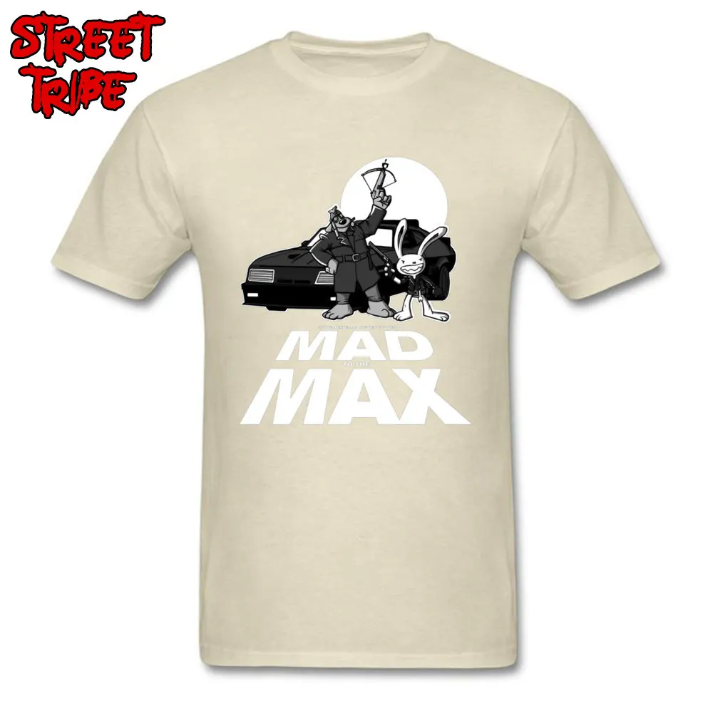 MAD to the MAX 7669 Round Neck Top T-shirts Labor Day Comics Tops & Tees Short Sleeve 2018 New Fashion All Cotton T-Shirt Men MAD to the MAX 7669 beige