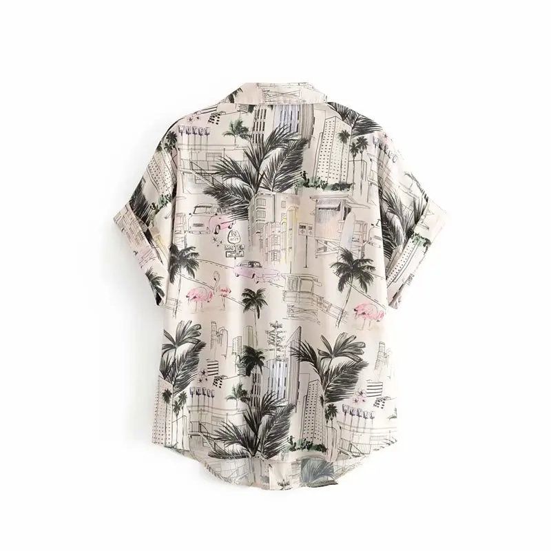 Новинка 2019 Женская милая Повседневная блуза с коротким рукавом и карманом