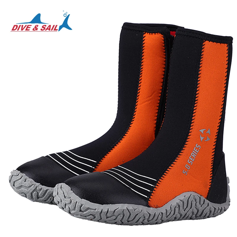 DIVE&SAIL 5mm Scuba Diving boots for women men Water Sport Snorkeling