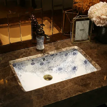 

Understand Basin ceramic Washbasin Household Square Basin Bathroom Ceramic Basin Embedded ceramic Wash basin bathroom sink