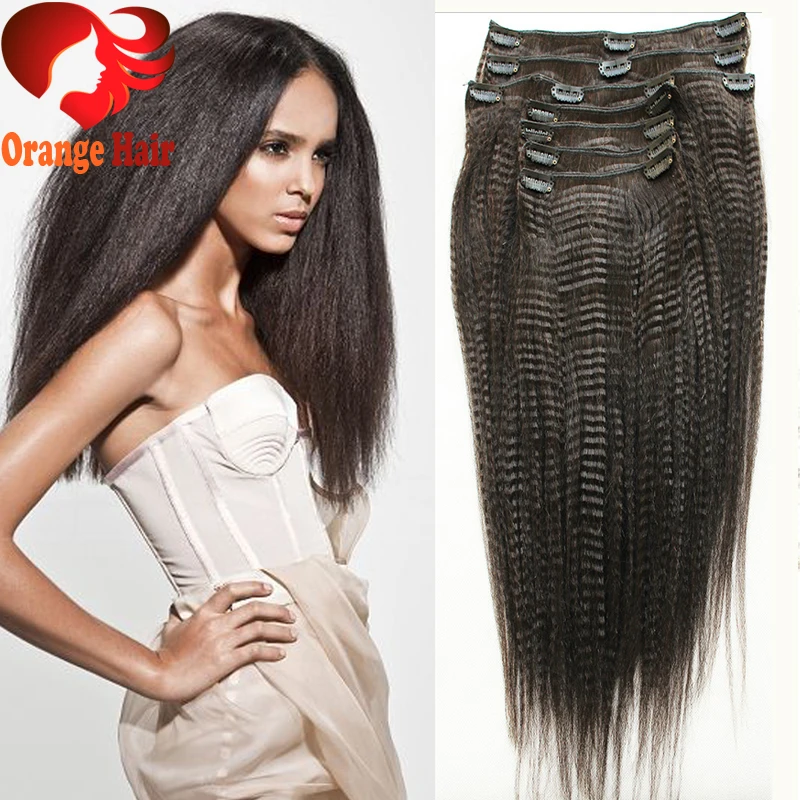 Brazilian Yaki Clip in Hair Extensions 100 Unprocessed Virgin Human