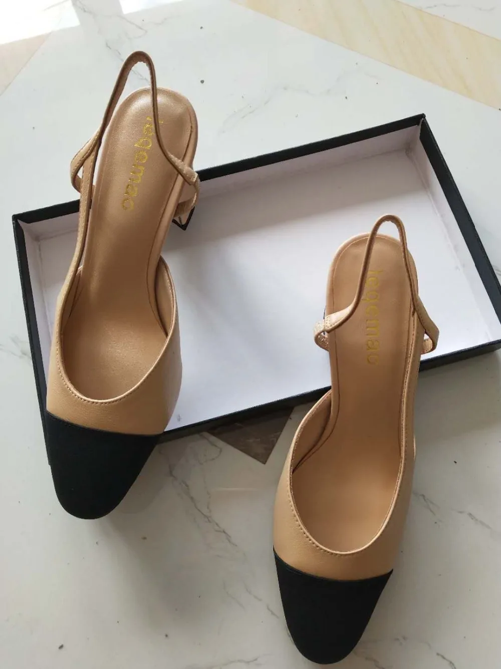 New Fashion Summer Office Lady Pump Shoes High Quality Women Real Genuine Leather Mid-Heels Close Toe Sandals Sexy Dress Shoes