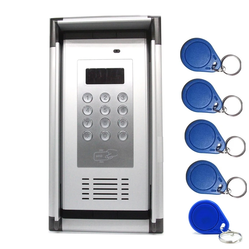 

Access Control System GSM 3G Apartment Intercom Gate Opener with Waterproof Cover 5 pcs RFID Cards Supports Dial/RFID to Control