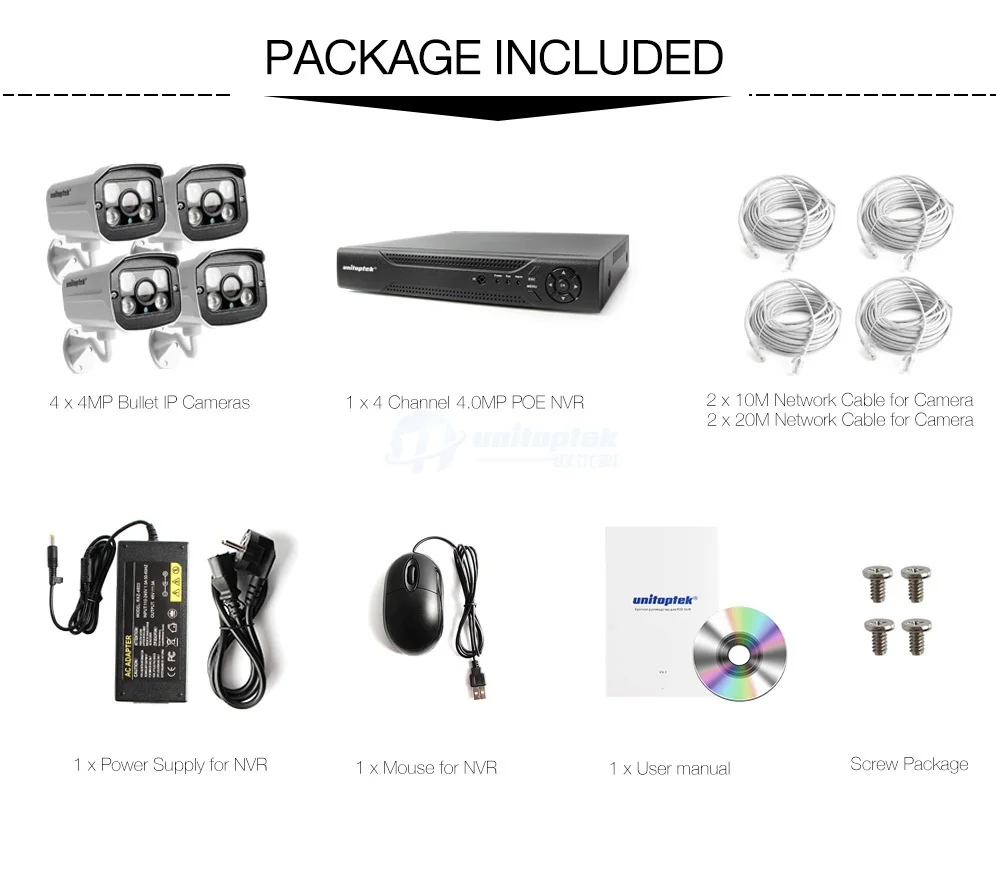 Камера видеонаблюдения 4 канала 8 каналов МП POE NVR H.265 2592*1520 IP|day day|kit kitsday kit |