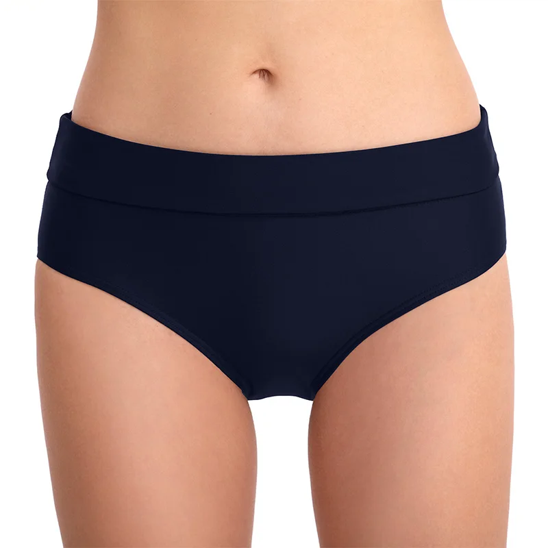 

Summer Women Elastic Swimwear Fashion Sexy Mid-rise Pleated Hip Triangle Swim Trunks
