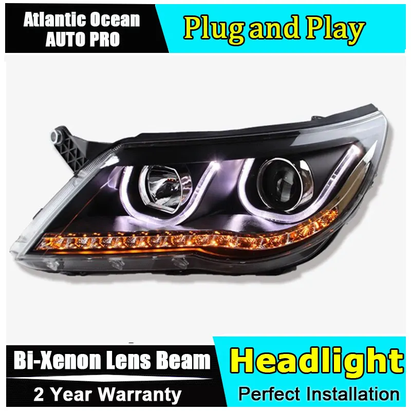 2010 2011 2012 для vw tiguan фары angel eyes автомобильный Стайлинг светодиодный DRL Bi-xenon двойной объектив парковочный Ксенон H7 светодиодный налобный фонарь