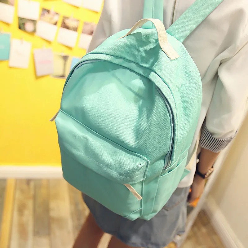 

2016 New Japanese Canvas Solid School Backpack For Women Young Girl Hot Lona Escolar Mochila Feminina Women Backpacks