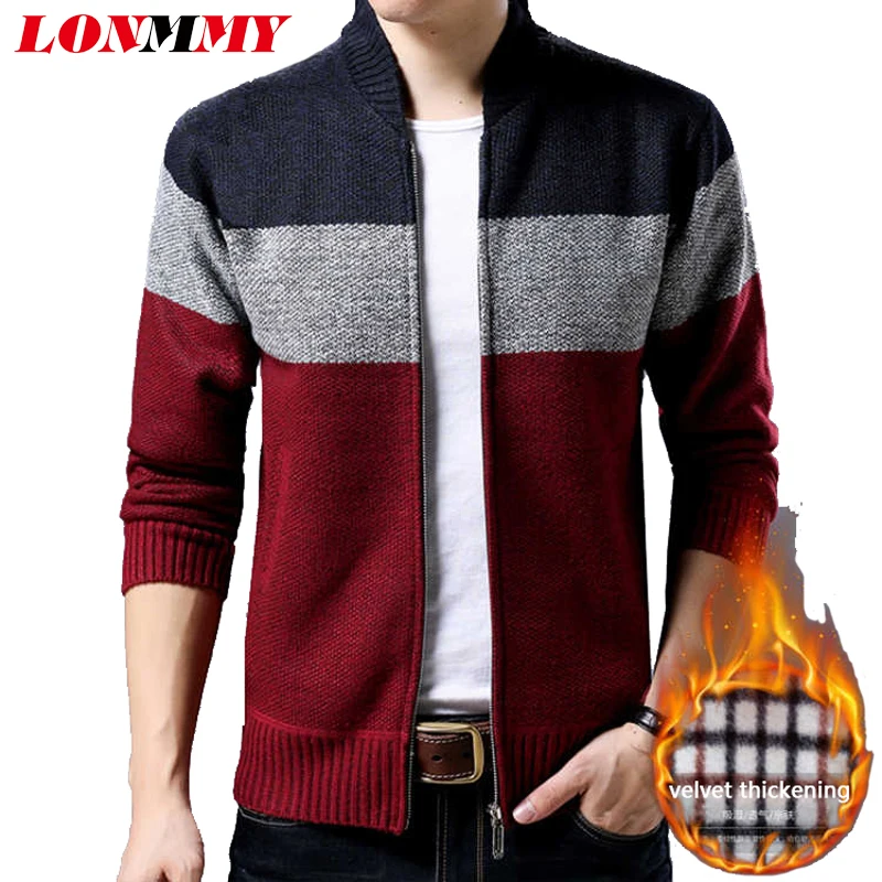LONMMY Sweater men clothes Plus velvet thickening Sueter