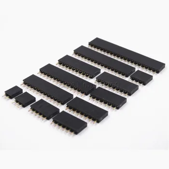 

10PCS Single Row Pin Female Header Socket Pitch 2.54mm 1*2p 3p 4p 5p 6p 7p 8p 9p 10p 12p 14p 16p 20p 40p Pin Connector