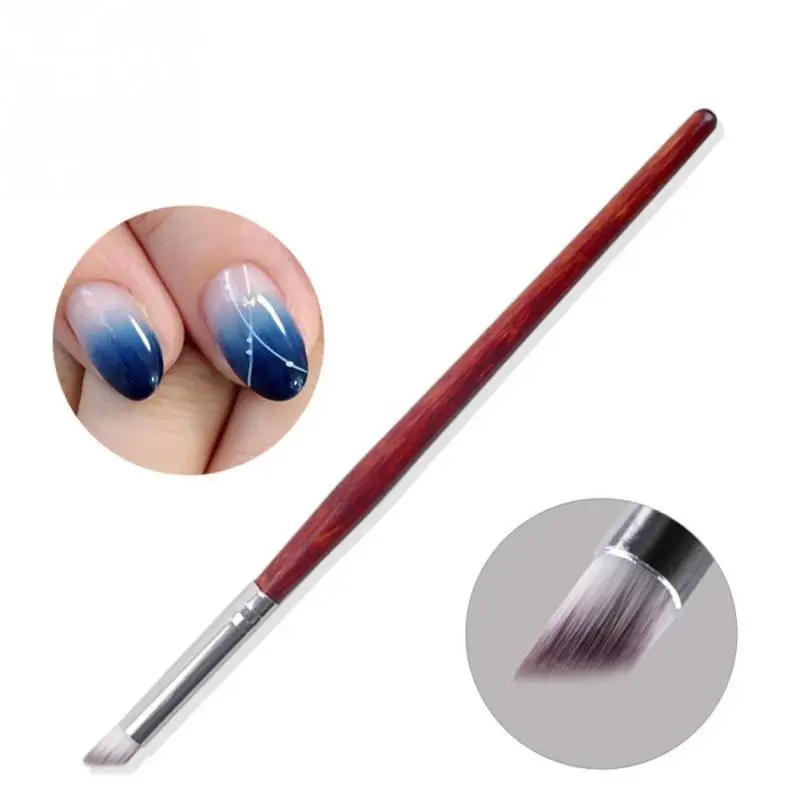 1pc Bevel Nail Art Painting Pen Brush UV Gel Polish Red Handle Gradient