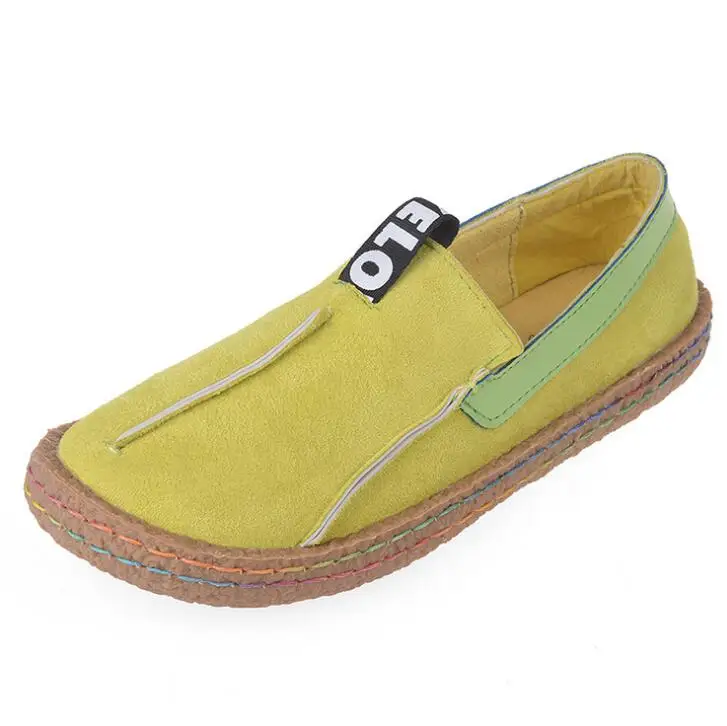 XDA/Новинка года; модная обувь на плоской подошве; повседневная обувь для беременных женщин; обувь для вождения; женские мокасины; обувь ручной работы на плоской подошве - Цвет: Зеленый