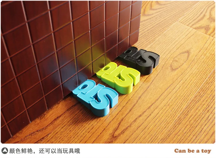 Мультфильм моделирование одноцветное Цвет размеров силикагель дверной стоппер слово Форма устройства для детской безопасности защиты